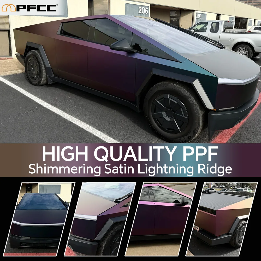 

9mil For Tesla Cybertruck 2024-Up TPU Black Glossy Anti-Scratch Accessories Car B Pillar Paint Protection Film Clear Bra PPF Kit