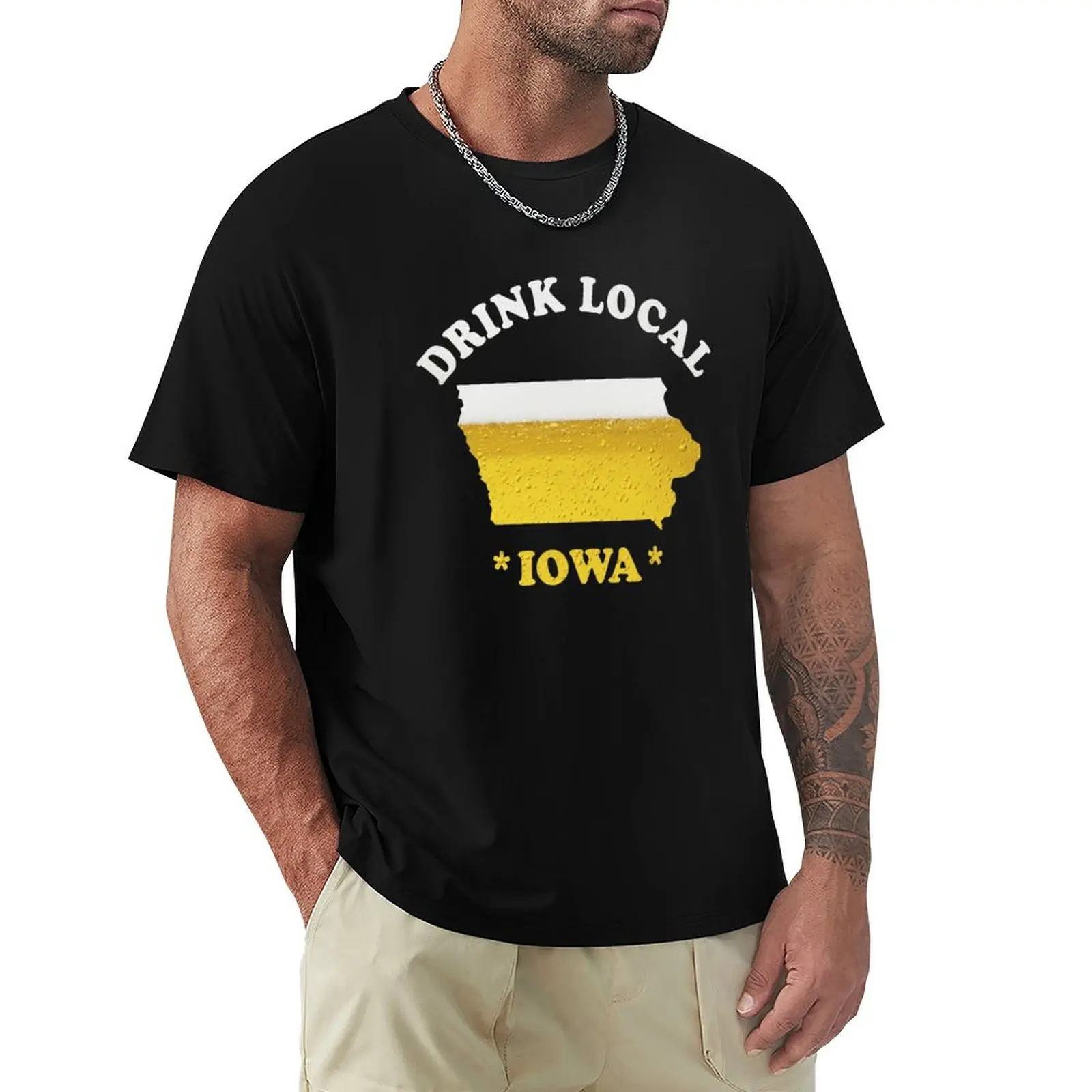 IOWA Beer Map T-Shirt Casual Loose Daily Wear T-Shirt