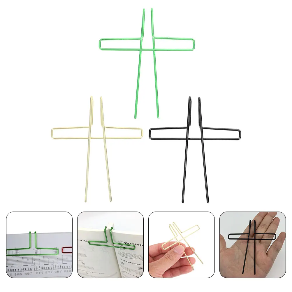 

3pcs Steel Music Clip Multi-Function Book Page Holder For Sheet Music Notebooks Wind Resistant Page Anchor For Piano Score