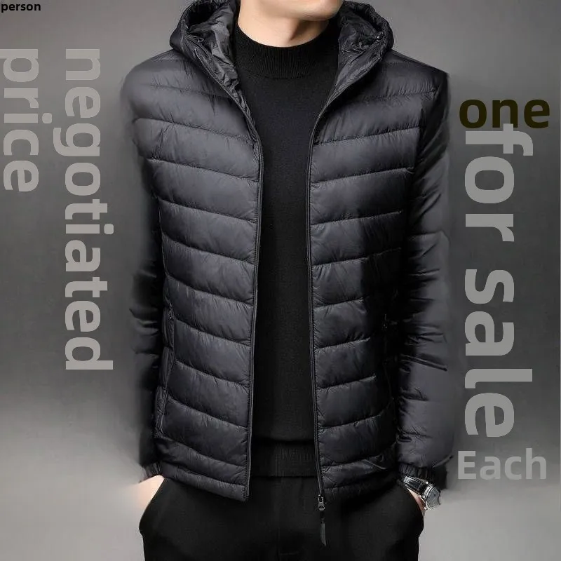 

Легкая мужская хлопковая куртка с капюшоном, осенне-зимняя теплая верхняя одежда с воротником-стойкой, молодежная модная базовая посадка
