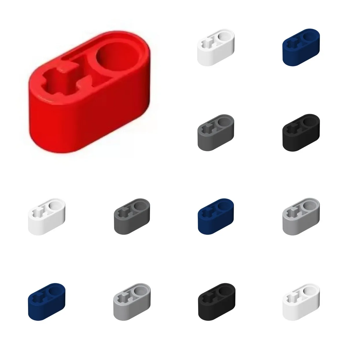 50PCS 60483 74695 40147 Liftarm Thick 1x2 Axle Hole Bricks Collections Bulk Modular GBC Toys For Technical MOC Buildings Blocks