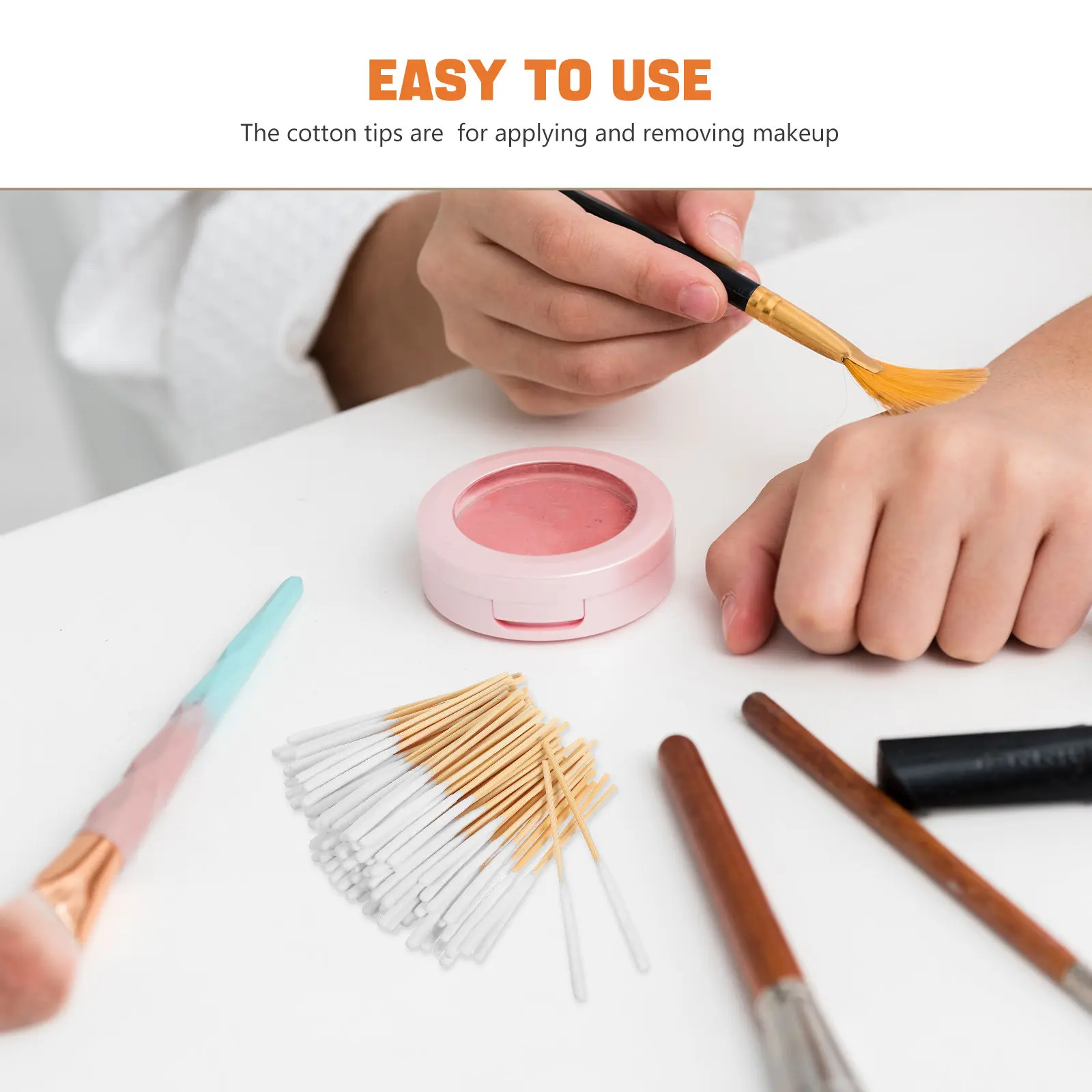 Picture 7: 10Packs Face Application Cotton Swabs Precision Tip Wooden Sticks 8Cm Disposable Makeup Applicator Skincare Tools Beauty Salon