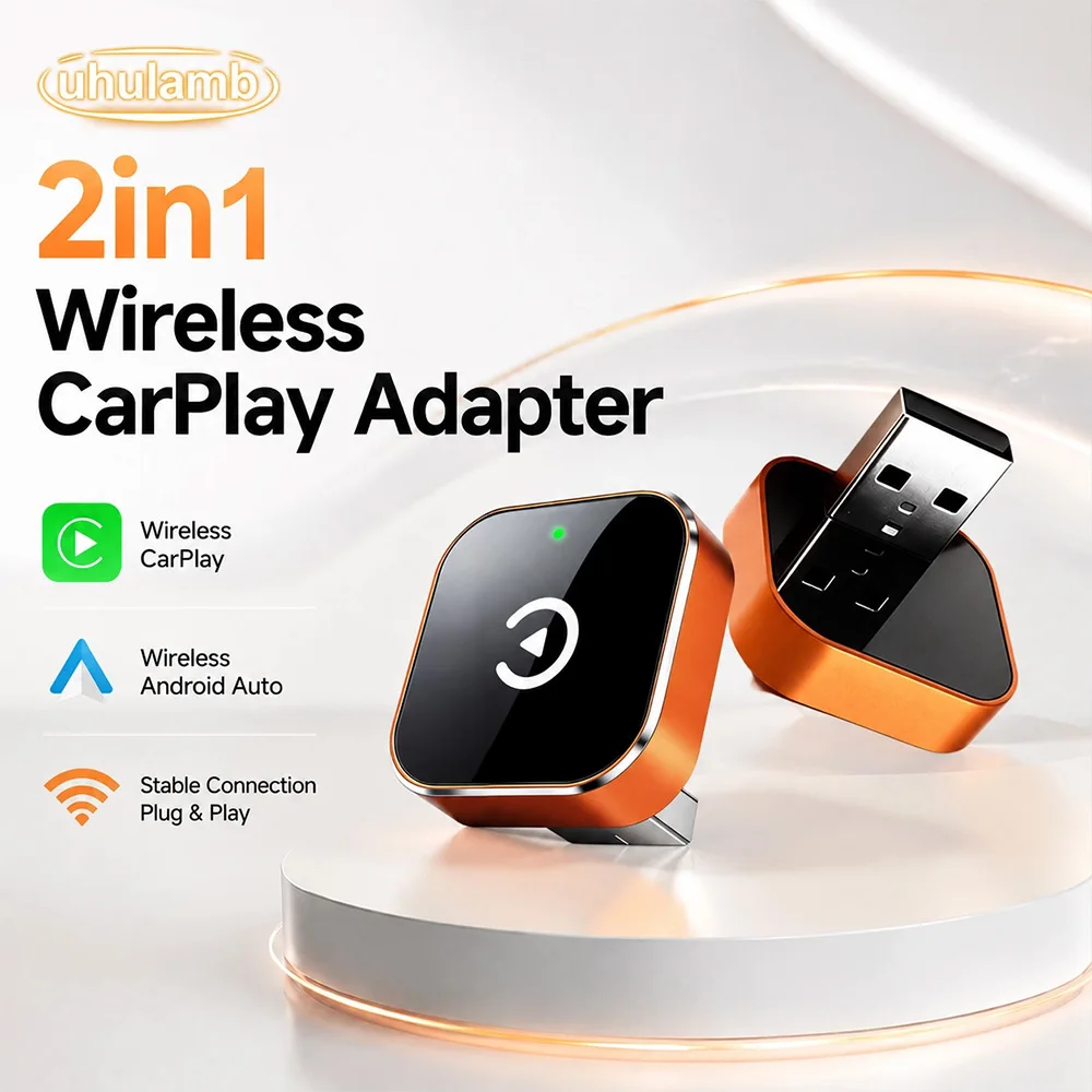

2026 NEW Wireless CarPlay Android Auto 2IN1 Wireless Adapter Smart Mini Box Plug And Play 5.8G WiFi Fast Connect Universal