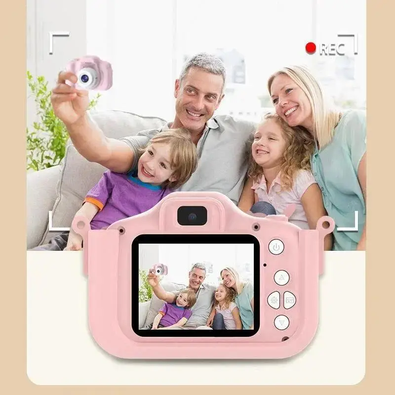 3D Cartoon Digital Camera Animal Unicorn 48MP Children Mini Camera Toy Take Pictures And Videos Play Games Dual Camera For Kids