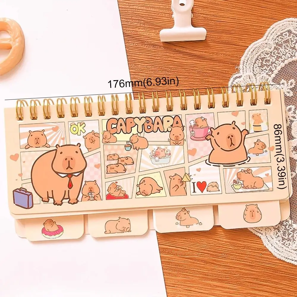 Memo Note Kawaii Capybara Notebook Color Page Portable Small Notepad Cute Cartoon Mini Writing Pad Office