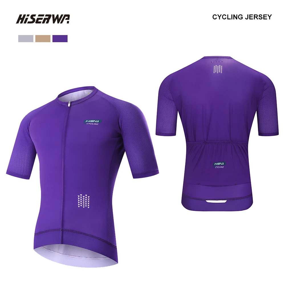 

HISERWA Men Cycling Jersey Slim Fit Breathable Quick Dry Aero Cycling Jersey Maillot Ciclismo Hombre Pro MTB Road Bike Shirts