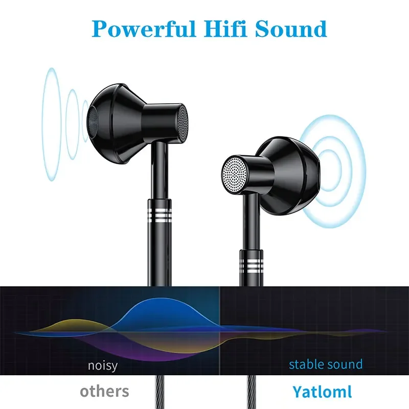 X10 Wired Earphone with Microphone HiFi Music Monitor Bass Headphones Noise Cancelling Headset For Sport Gaming Earbuds