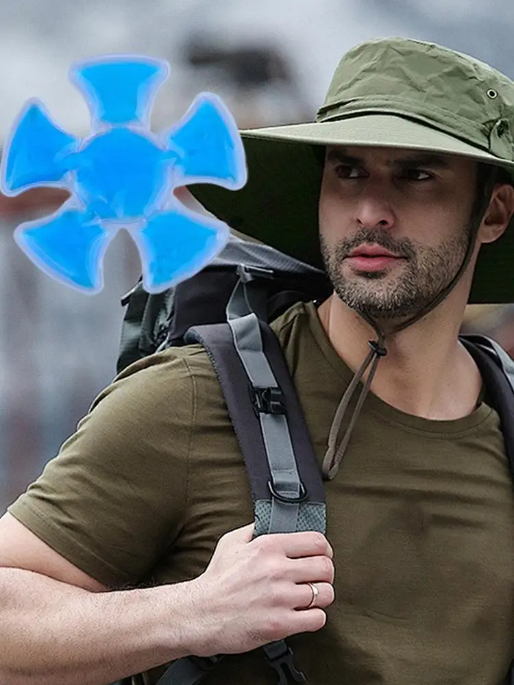 AliExpress NONE Cooling Hat Ice Pack Foldable Portable Breathable Hat Accessories Cold Pad for Cycling Helmet Cycling Camping Climbing Running