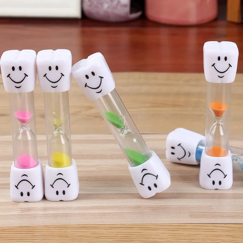 Smiling Face Tooth Brushing Hourglass 3 Minute Dental Sand Time Meter Sandglass Hourglass for Children Kids Gift Decoration Home