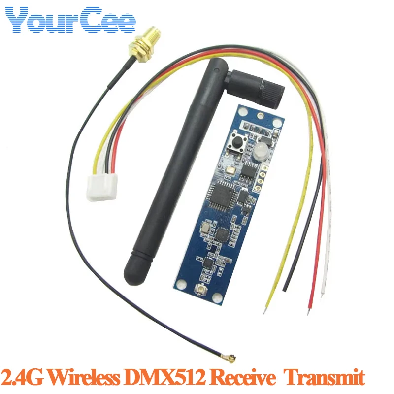 5pcs/1pc 2.4G DMX512 Wifi Wireless Transmitter Receiver Module 5VDC LED Light Controller PCB Board with Antenna