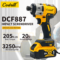 Codrill DCF887 Cordless Screwdriver Brushless 205N.m Electric Impact Driver Electric Impact Drill For Dewalt 20V Battery