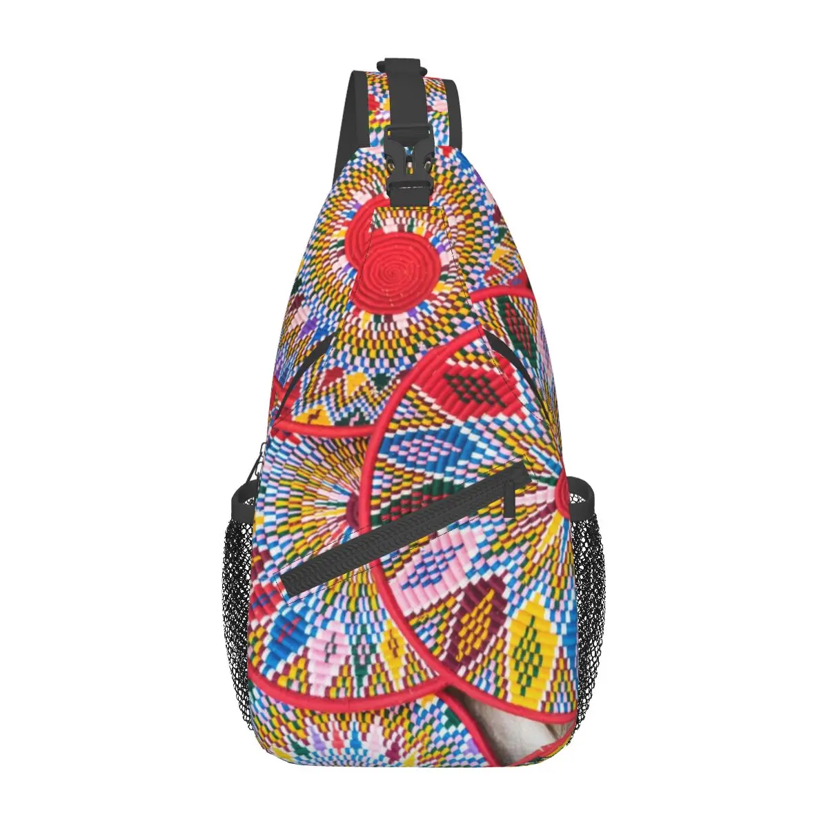 

Ethiopian Plates Sefed Sling Bag Chest Crossbody Shoulder Sling Backpack Travel Hiking Daypacks African Art traditional Pattern