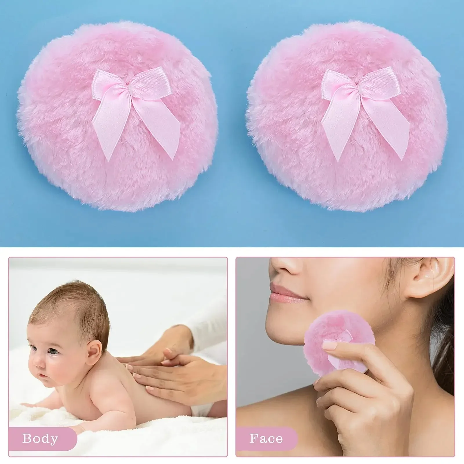 1pc Luxury Beauty Tool Premium Velvet Powder Puff Large Size Washable Reusable Makeup Applicator for Face and Body Powder Appli