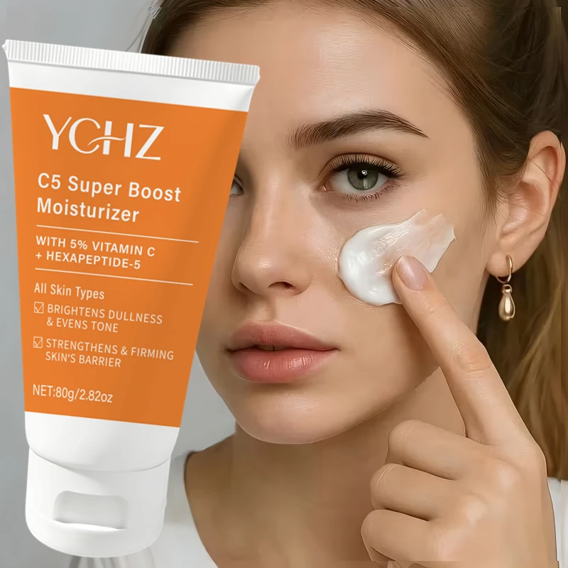 Vitamin C Brightening Cream (Containing Hyaluronic Acid, Collagen, and Niacinamide) — Brightens Skin Tone, Visibly Evens Out Skin Tone, Deeply Hydrates, Is Refreshing and Non-Greasy, Absorbs Quickly, Suitable for All Skin Types, Can Be Used Day and Night, 80g