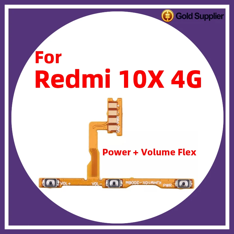For Xiaomi Redmi 10X 4G Power ON OFF Volume Camera Key Button Switch Flex Cable Replacement