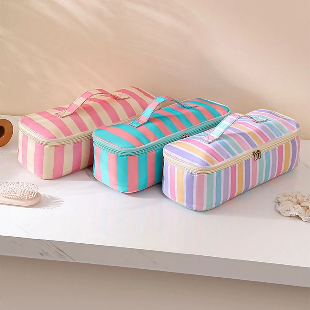 Soft Hair Dryer Storage Bag Large Capacity with Handle Curling Iron Carrying Case Portable Zipper Closure Curler Storage Bag