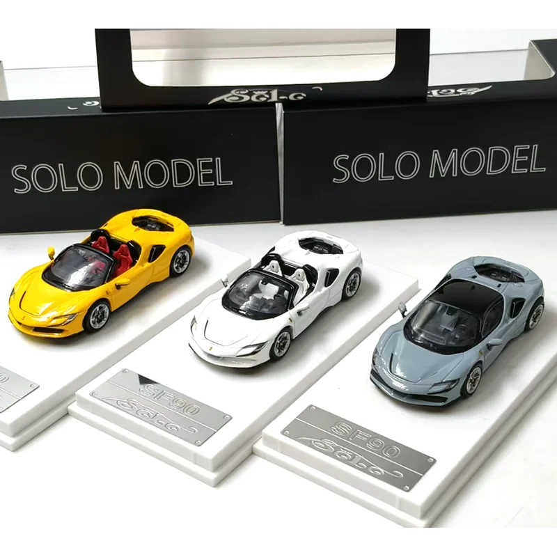 Voiture de sport SF90, édition rigide, Simulation Convertible, modèle de Collection de voiture en alliage, ornement décoratif, échelle 1/64