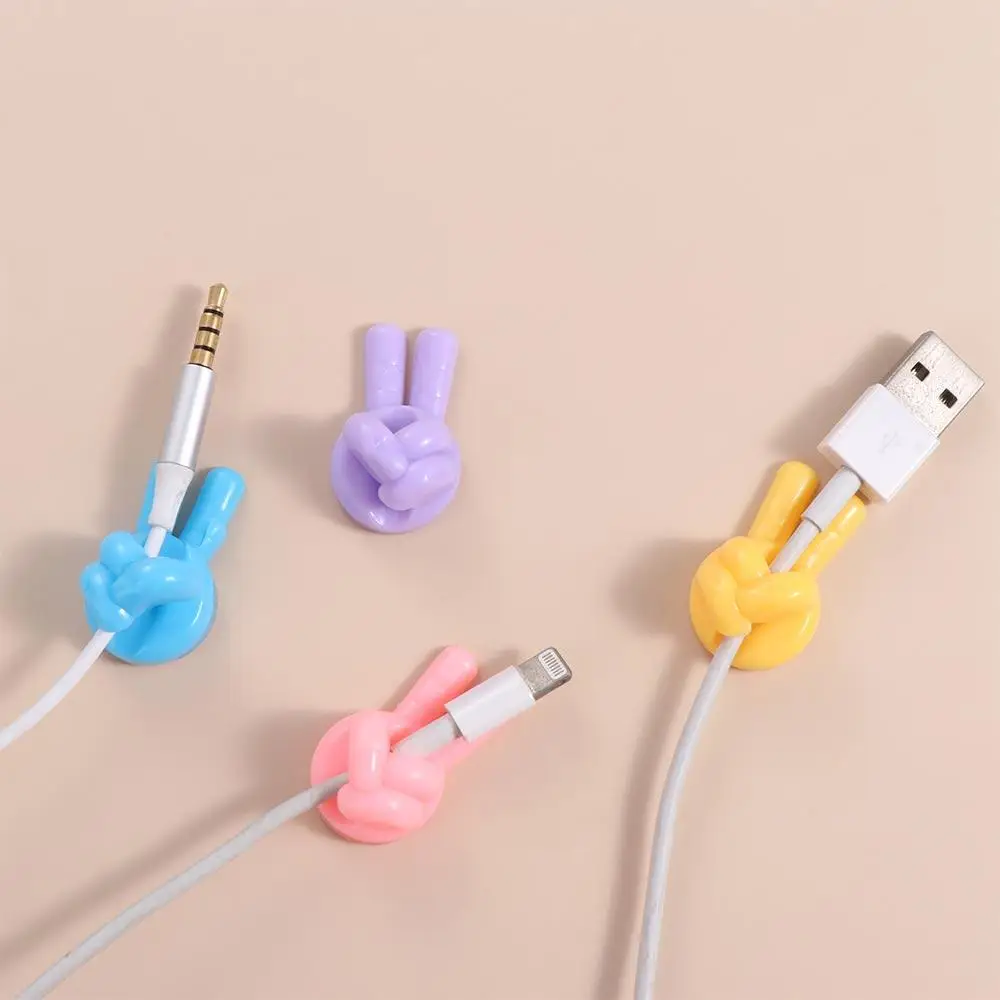 PVC Creative Thumb Cable Organizer Thumb Cord Holder Self-Adhesive Thumb Wire Holder Data Cable Storage Multifunction - Image 2