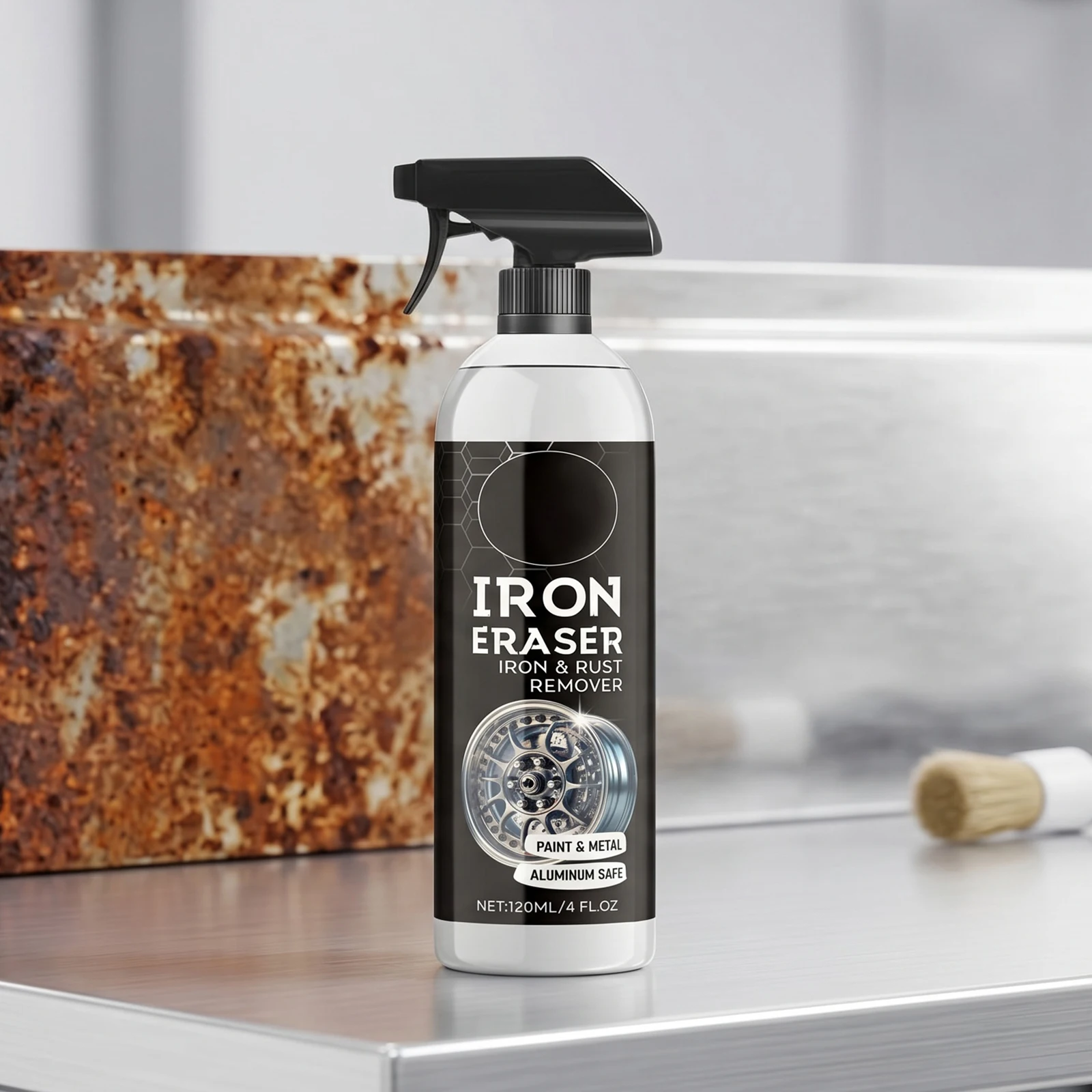 Car Iron Remover Spray 120ML Paint Safe Wheel Cleaner Multi Purpose Professional Fallout Remover for Tire Shine & Preps for Wax