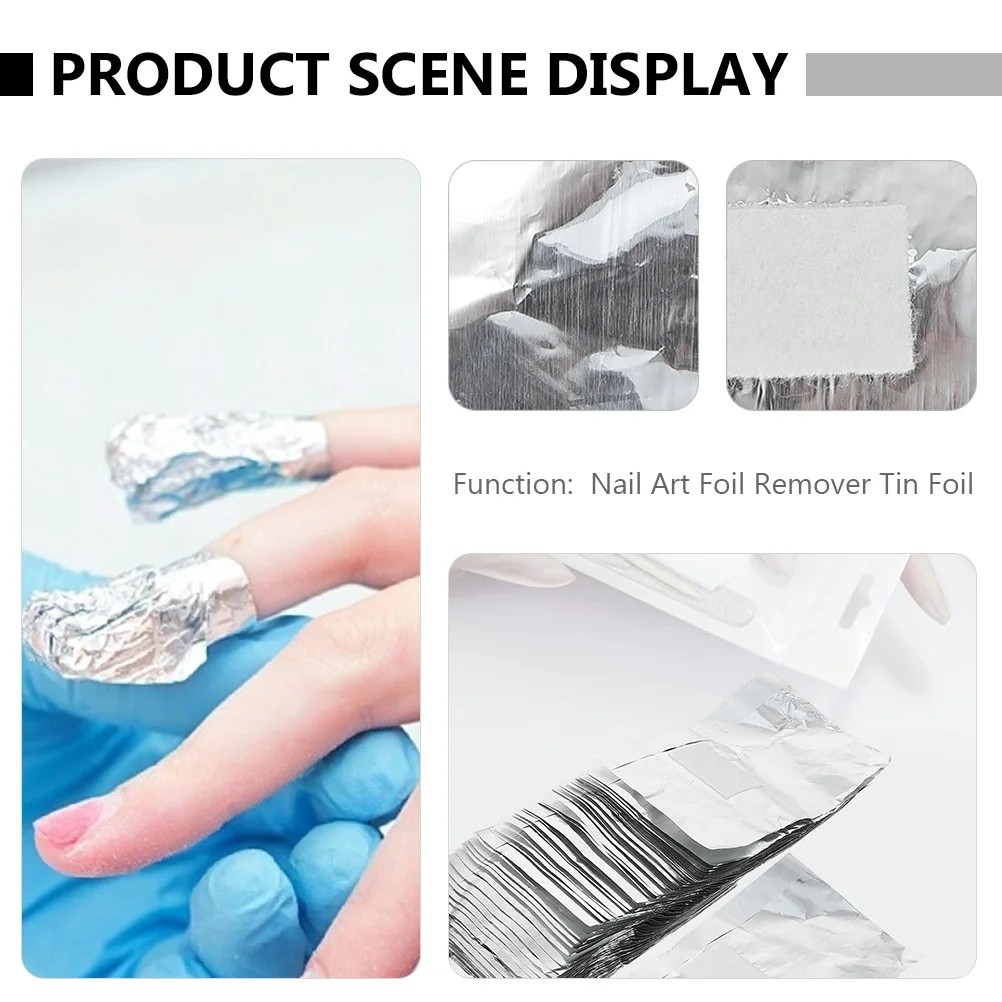 300 szt. Folii do paznokci, folie do usuwania lakieru hybrydowego, płatki do usuwania żelu, łatwe usuwanie żelu z paznokci, manicure, folie do czyszczenia, folia aluminiowa