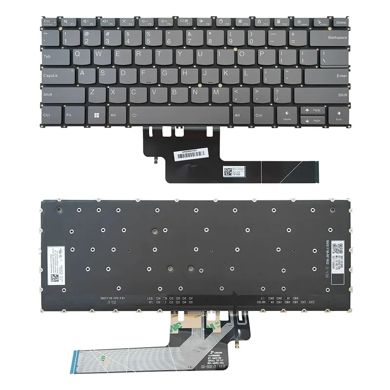Gray Color US Layout Keyboard With Backlight Backlit For Lenovo ThinkBook 13x G2 IAP yoga air 13s carbon