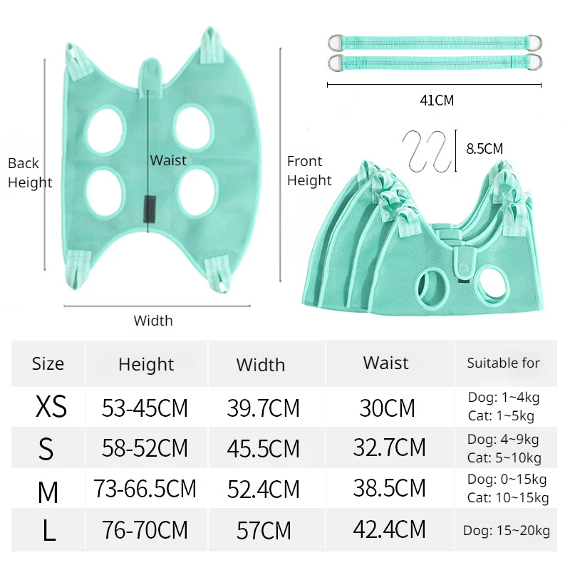 Cat Grooming Nail Cutting Anti Scratch Bite Fixed Bag Bath Trimming Restraint Bag Pet Beauty Hammock Hanging Pet Supplies Set