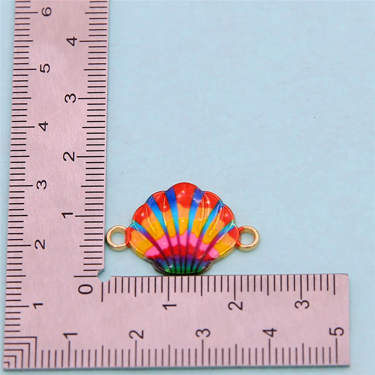 10Pcs Enamel Colorful Shell Charm Connectors for Jewelry Making Bracelet Necklace Craft DIY Accessories 24x15mm