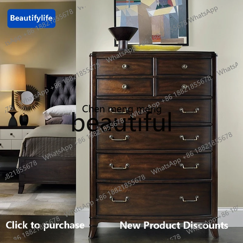 

C85 Mahogany drawers, villa luxury 8 chest of drawers, bedroom storage, storage chest of drawers