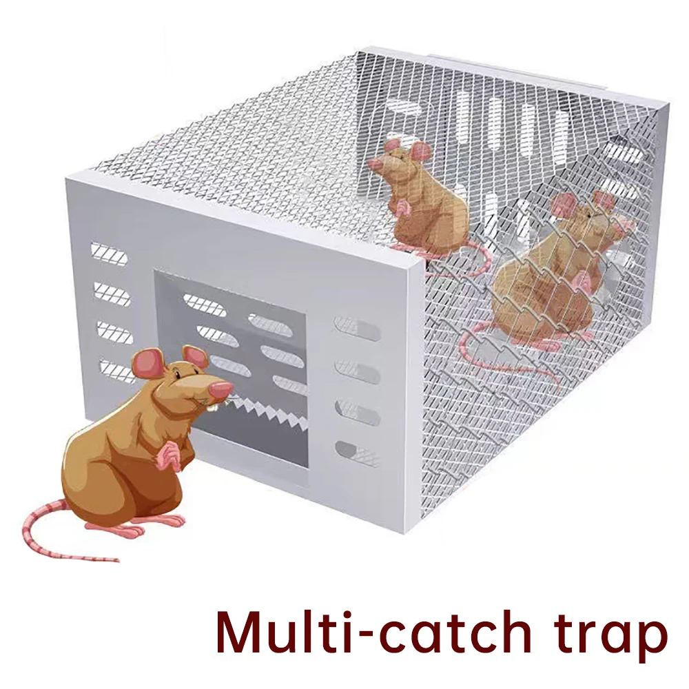 Reusable Rat Mouse Trap Cage Single Door Live Animal Trap Indoor Outdoor Small Animal Catcher Automatic Rat Rodent Control