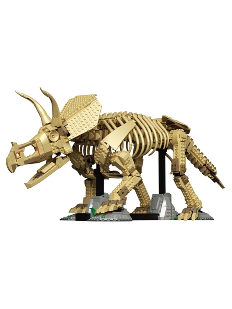 2688 Teile Raumdekoration Triceratops Fossil Baustein-Set Konstruktions-Dinosaurier-Modell Bausteine für Erwachsene Geburtstags- und Weihnachtsgeschenke