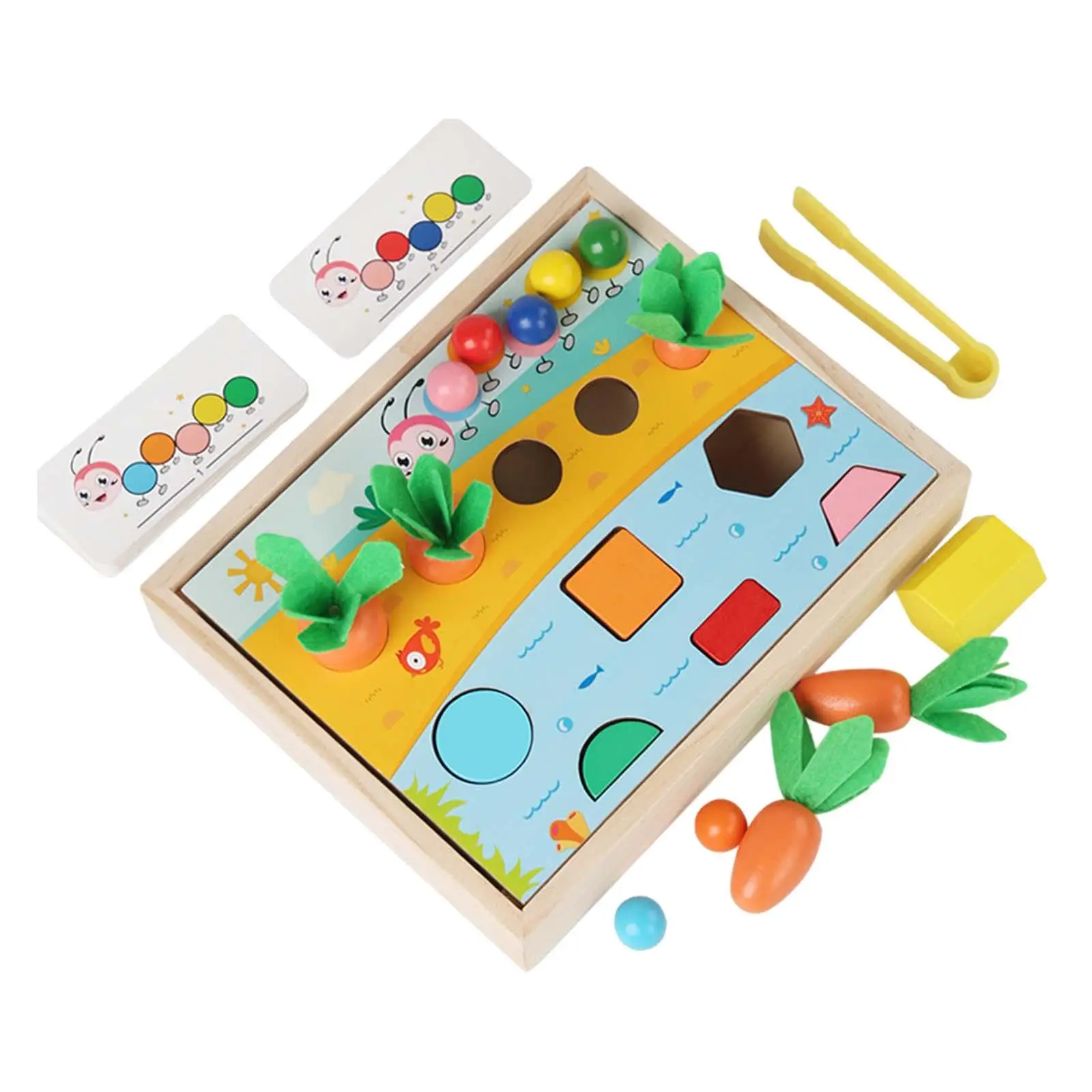 Jeu d'activité d'apprentissage précoce pour enfants, jouet Montessori, récolte de carottes, cadeaux de vacances, garçons, filles, enfants âgés de 2, 3, 4, 5 ans, 3 en 1