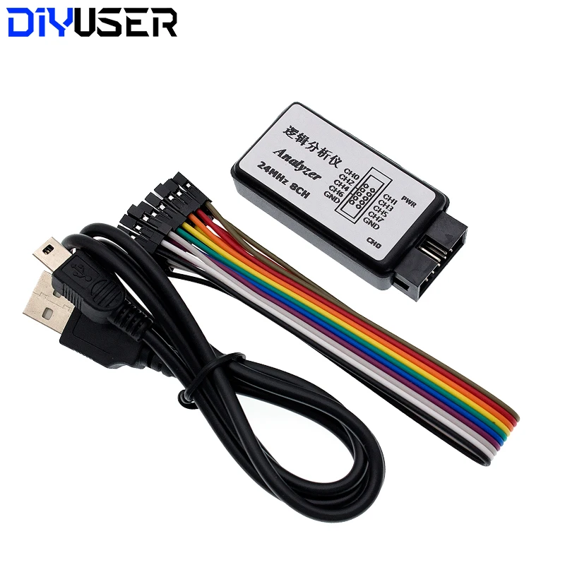 DIYUSER USB Logic Analyzer 24MHz 8 Channel 24M/seconds Logic Analyzer Debugger For ARM FPGA Logic Analyzer Logic 24M 8CH