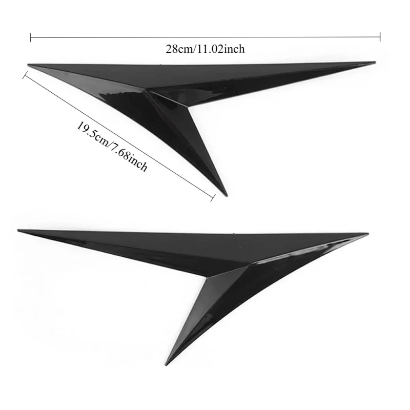 V Shape Universal Fits Car Side Fender Vent Sticker Car Body Decoration Auto Bonnet Air Intake Flow Hood Scoop Cover