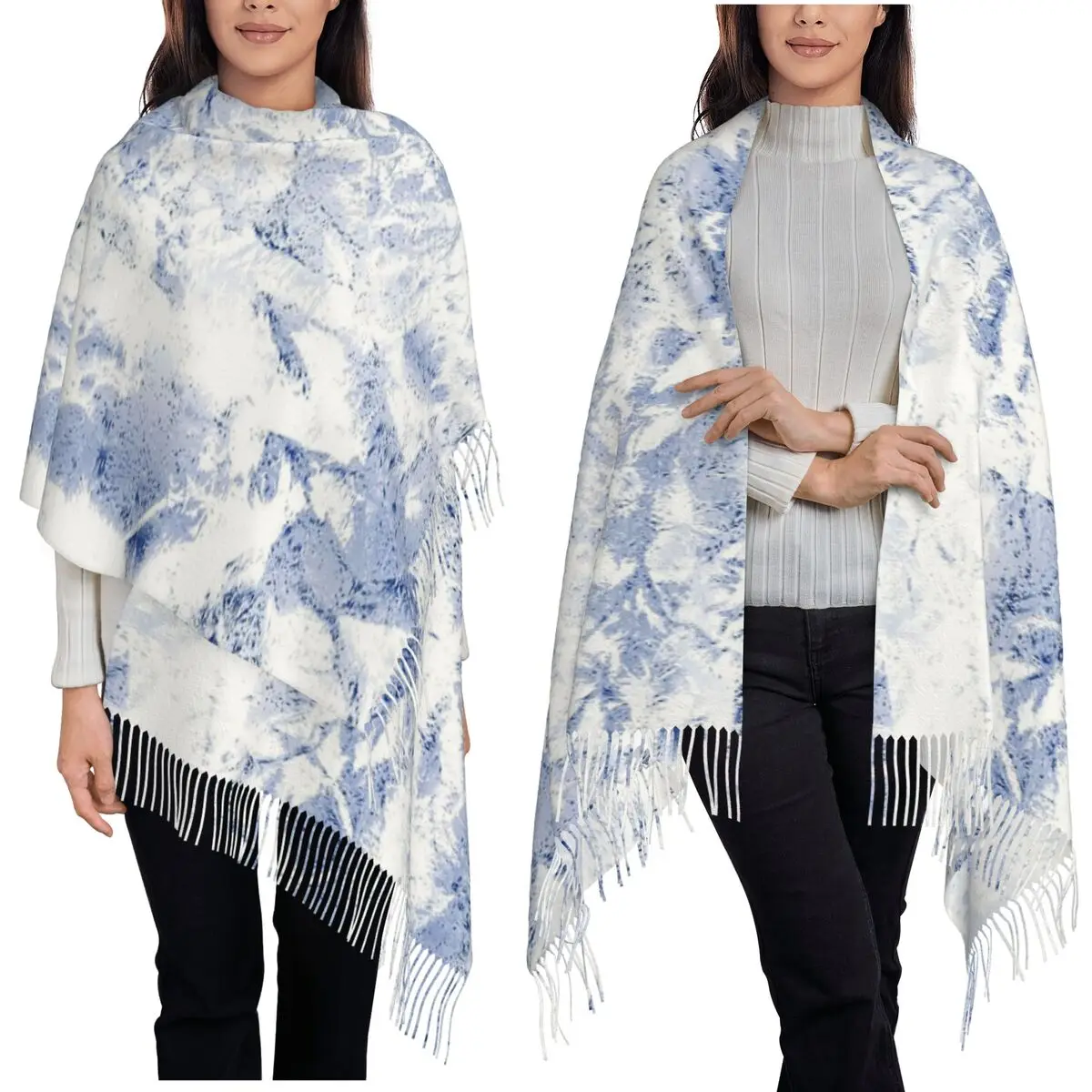 

Снежная гора, снежинка, шарф с узором дерева, шарфы с кисточками, женские мягкие теплые шали и накидки, большая осенне-зимняя шаль