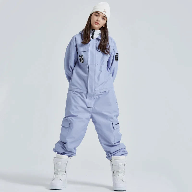 

Цельный лыжный костюм унисекс MUTUSNOW 2025, водонепроницаемый ветрозащитный комбинезон для сноуборда для мужчин и женщин, термозимний зимний зимний комбинезон