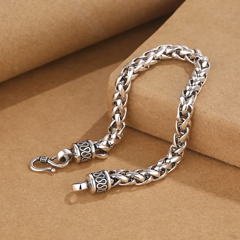 Trendy Braided Chain Bracelet Men Jewelry 22CM 20 Length Women Bracelet For Friend Gift