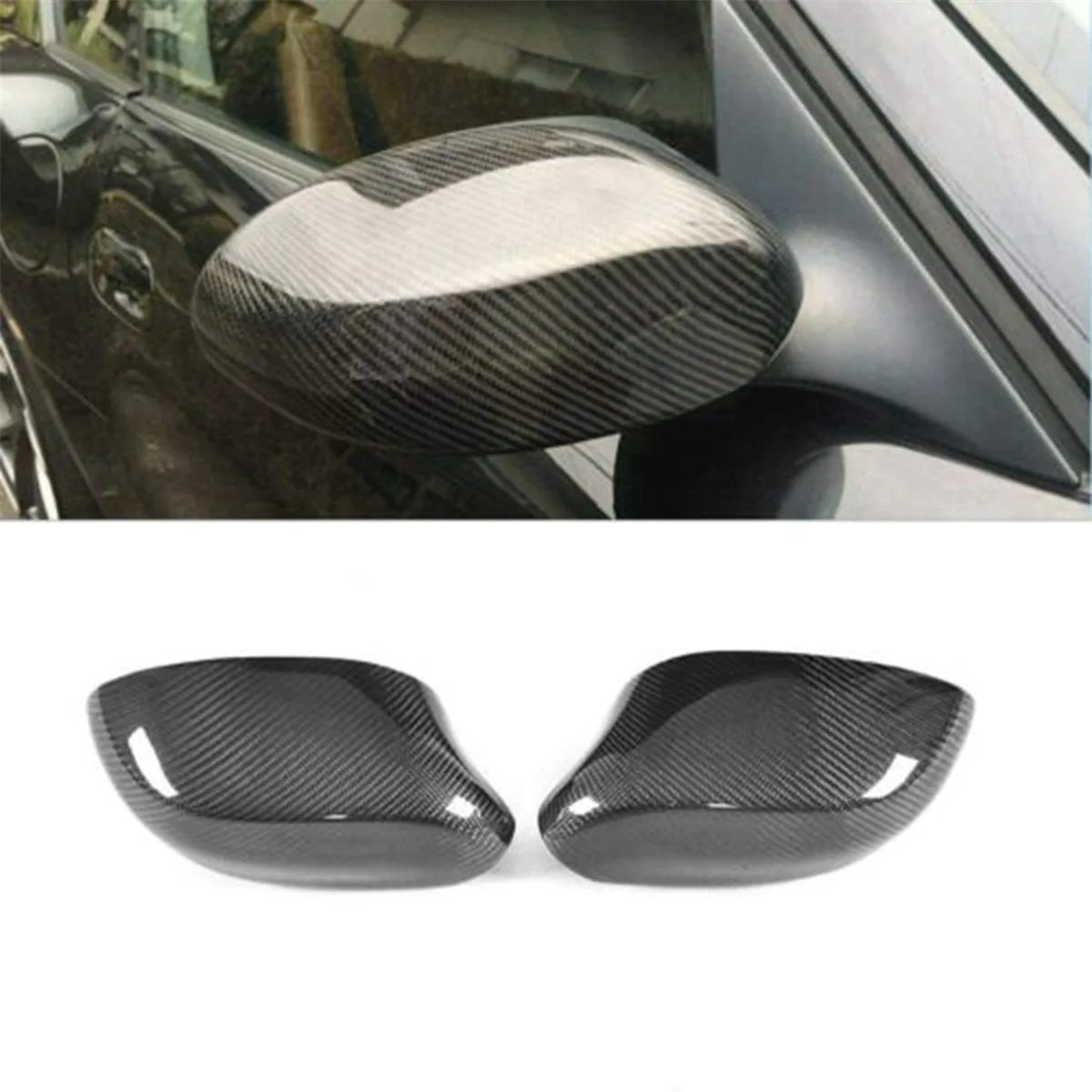 

Real Carbon Fiber Side Rearview Mirror Cover Caps Add on Fit for BMW E85 Z4 2002-2008