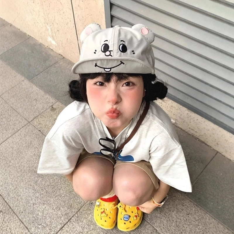 

Милая мультяшная Микки аниме-мышь с круглыми ушками, круглая шляпа с полями, кепка с утконосом, солнцезащитный козырек, ветрозащитная модная бейсболка, подарок на день рождения