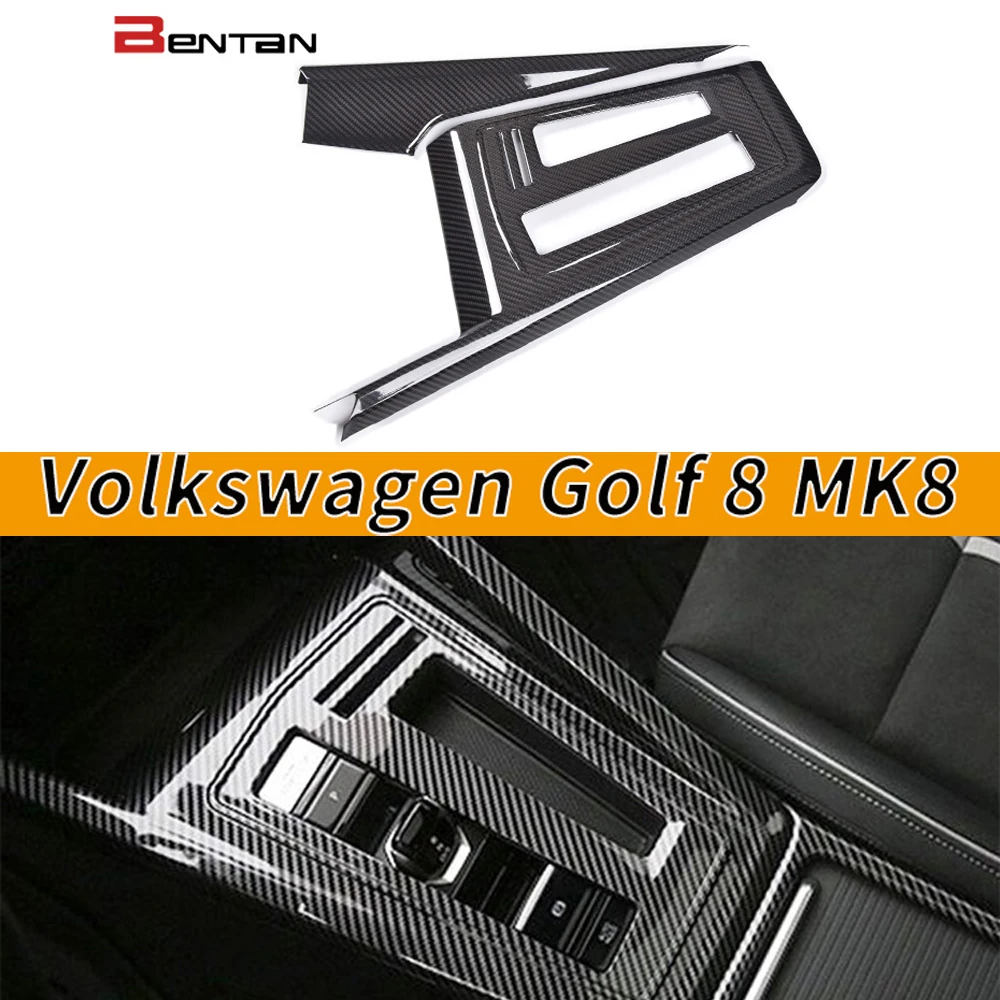 Dry carbon fiber console shift frame carbon fiber central control tumbler panel trim for Volkswagen Golf 8 MK8 2020-2021 interio