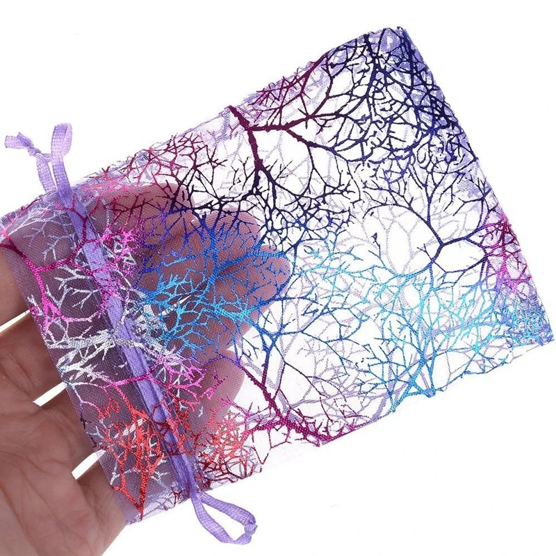 100PCS Sacchetti di organza 13x18CM Gioielli Maglia con coulisse Collana regalo Carte Borse per sacchetti di caramelle campione festa di nozze