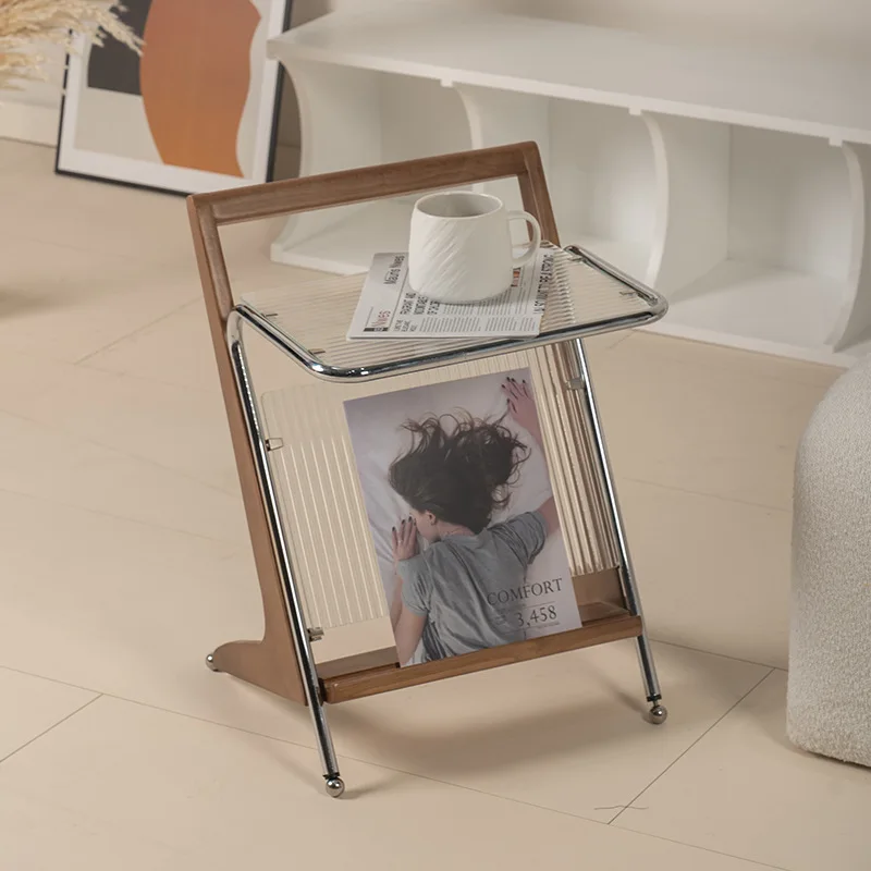 Solid Wood Coffee Table Modern Simple Design Multifunctional Living Room Furniture Glass Top Small Bedroom Corner Side Table