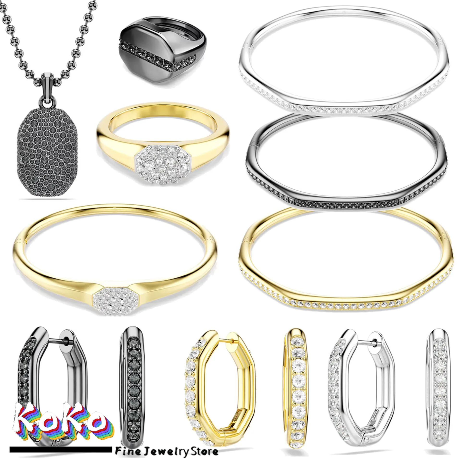 

Original 2025 New Charms Geometric Fine Jewelry Set for Women Hoop Earrings Romantic for Women Party Accessories Gift