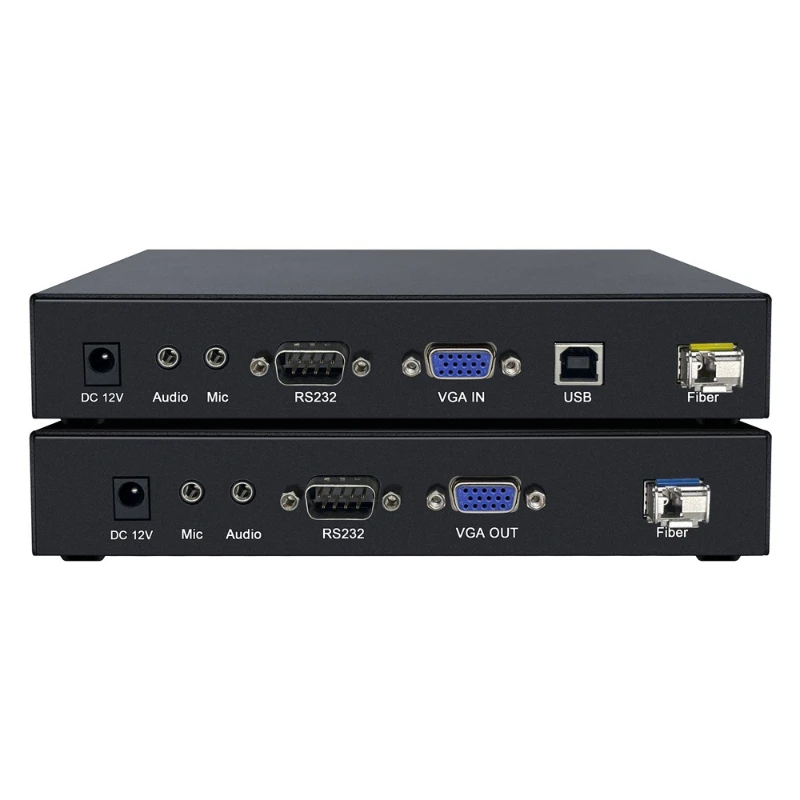 

High-resolution video fiber extender USB2.0/RS232/bidirectional audio