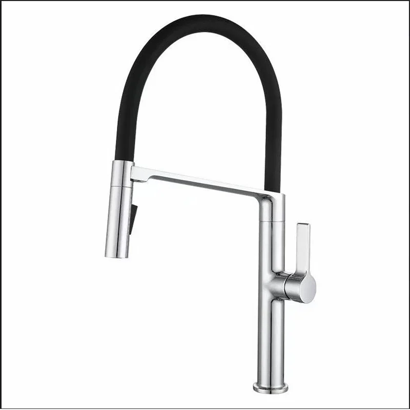 Kitchen faucet Magnetic suction hot and cold washing basin Sink anti-splashing universal rotating telescopic pull-out faucet