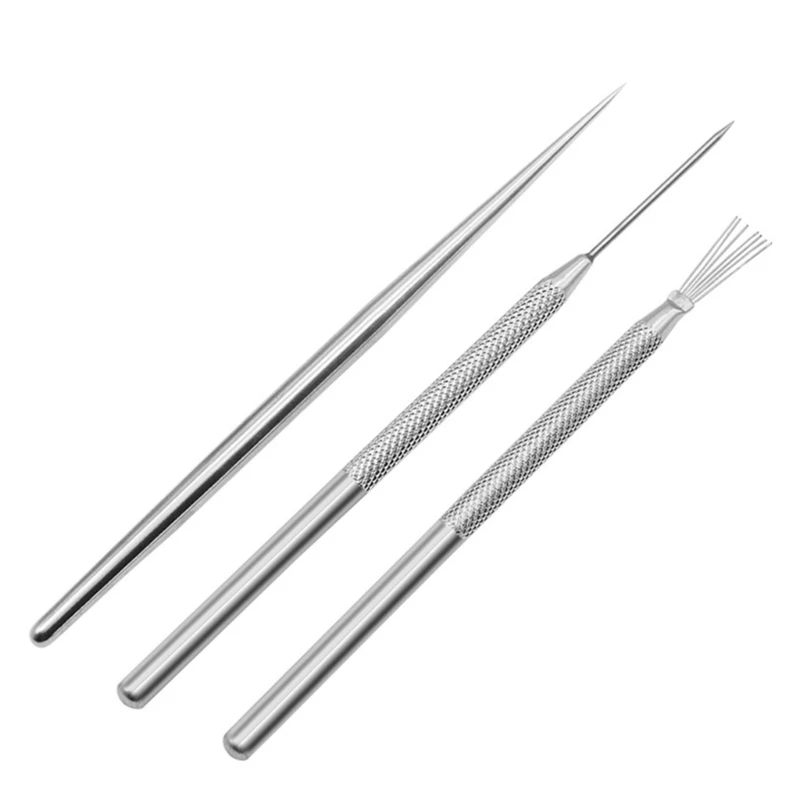 3Pcs Potterys Clay Wire Texture Brush 7Pin Needle Pen Ceramic Polymers