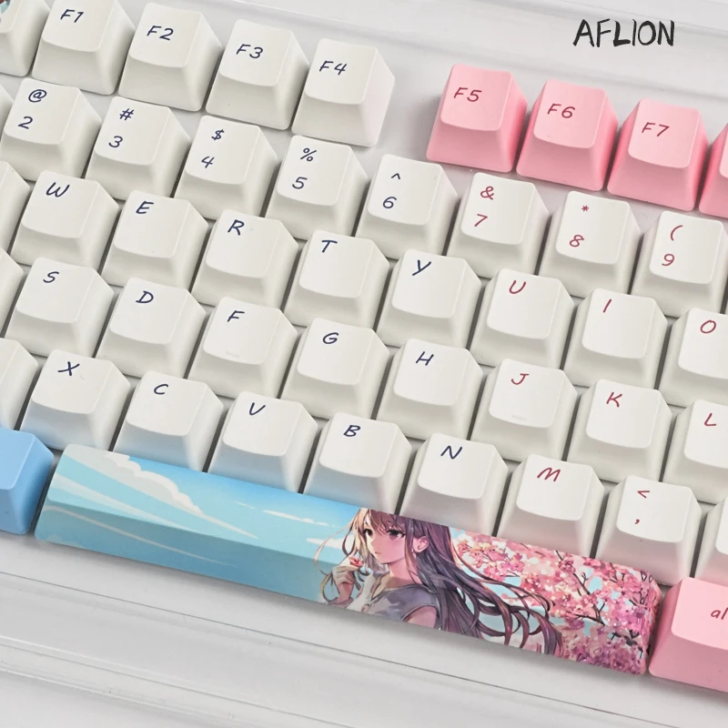 

Aflion Two-dimensional Girl Theme Mechanical Keyboard 108key Gaming Anime Pbt Keycap DIY Custom OEM Profile Thermal Sublimation