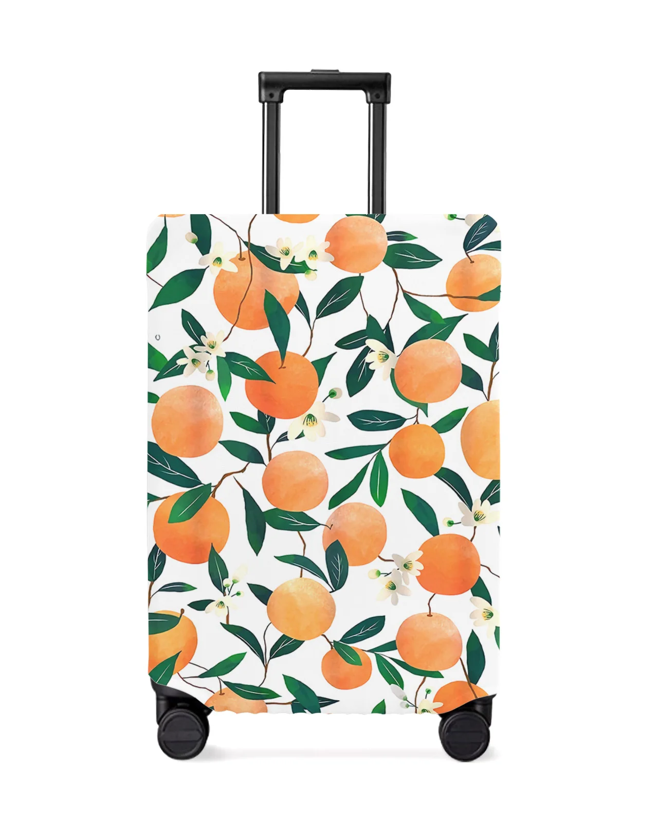 

Orange Leaf Flower Branch Fruit Luggage Cover Stretch Suitcase Protector Baggage Dust Cover for 18-32 Inch Travel Suitcase Case