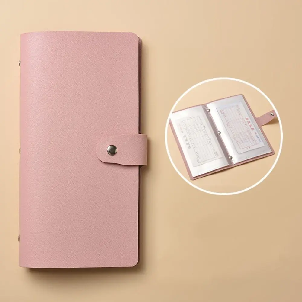 Gift for Fun Money Savings Challenge Binder PU Easy Savings Challenges Book Clear Solid Color Cash Budget Notebook Save Money