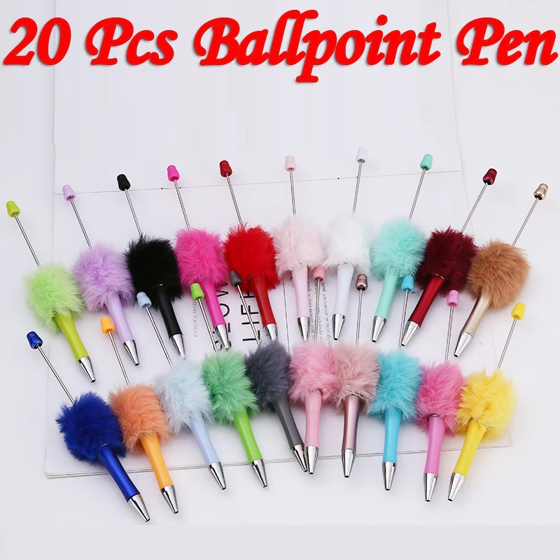 

20Pcs Newest Colour Creative Plush Ballpoint Pen Ballpoint Pen DIY ballpoint pen Gift for Student Office Supplies