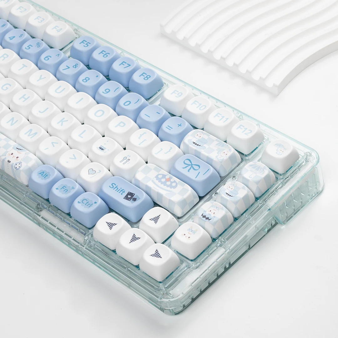 Alice Alice-Bonito arco azul Keycap, Material PBT, processo de sublimação, DIY teclado mecânico Keycaps